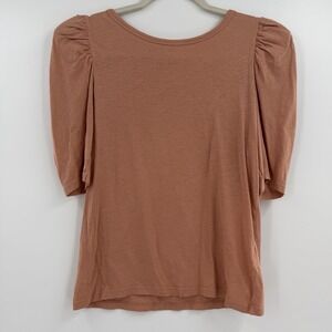 Nation LTD Blush Pink Puff Sleeve Top Size Small Linen Blend